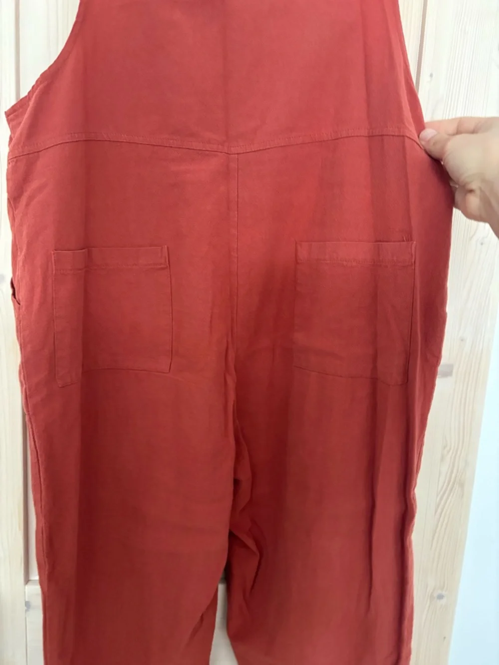 Rust Red Cotton Overalls - Picture 4 of 7